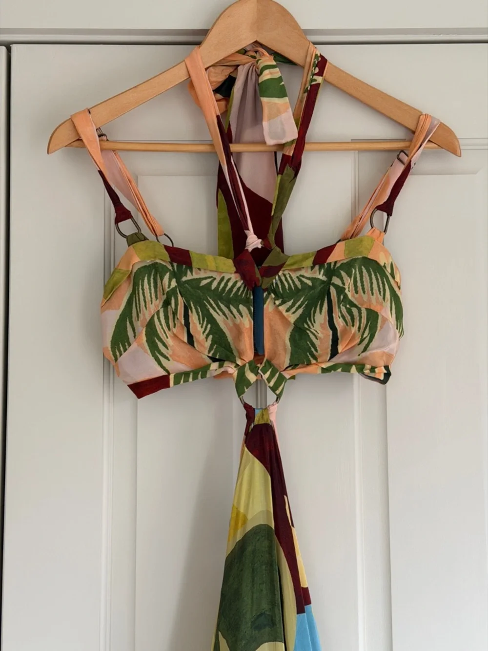 farm rio Multicolor Tropical Painting Cut-Out Buckles Maxi Dress XS - Picture 8 of 10